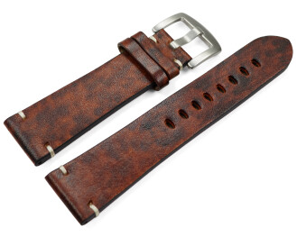 Uhrenarmband Vintage Style dunkelbraun 18mm 20mm 22mm 24mm