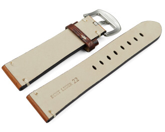 Uhrenarmband Vintage Style dunkelbraun 20mm Stahl