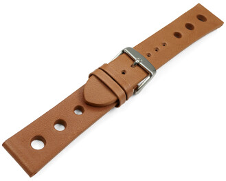 Uhrenarmband Rindleder Berlin gelocht Soft Vintage hellbraun 18mm 20mm 22mm