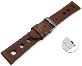 Schnellwechsel Uhrenarmband gelocht Rindleder Berlin Soft Vintage dunkelbraun 18mm 20mm 22mm