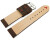 Uhrenarmband dunkelbraun Kamelleder mit roter Naht 18mm 20mm 22mm 24mm