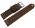 Uhrenarmband dunkelbraun Kamelleder mit weiße Naht 20mm Schwarz