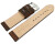 Uhrenarmband dunkelbraun Kamelleder mit weiße Naht 22mm Gold