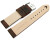 Uhrenarmband dunkelbraun Kamelleder mit schwarze Naht 22mm Schwarz