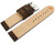 Uhrenarmband dunkelbraun Kamelleder mit orange Naht 18mm Stahl