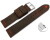 Schnellwechsel Uhrenarmband dunkelbraun Kamelleder mit roter Naht 22mm Stahl