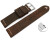 Schnellwechsel Uhrenarmband dunkelbraun Kamelleder mit weiße Naht 22mm Schwarz