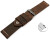 Schnellwechsel Uhrenarmband dunkelbraun Kamelleder mit weiße Naht 24mm Gold