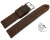 Schnellwechsel Uhrenarmband dunkelbraun Kamelleder mit schwarze Naht 18mm Gold