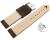 Schnellwechsel Uhrenarmband dunkelbraun Kamelleder mit schwarze Naht 20mm Stahl