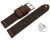 Schnellwechsel Uhrenarmband dunkelbraun Kamelleder mit orange Naht 18mm Schwarz
