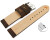 Schnellwechsel Uhrenarmband dunkelbraun Kamelleder mit orange Naht 24mm Stahl