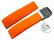Schnellwechsel Uhrenband Faltschließe Silikon Stripes orange 24mm Stahl