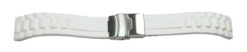 Schnellwechsel Uhrenband Faltschließe Uhrenarmband Silikon Design weiß 16mm Stahl