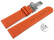 Schnellwechsel Uhrenarmband Kippfaltschließe Glatt mit Lochung orange 18mm 20mm 22mm 24mm