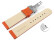 Schnellwechsel Uhrenarmband Kippfaltschließe Glatt mit Lochung orange 18mm 20mm 22mm 24mm
