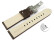 Schnellwechsel Uhrenarmband Leder Kippfaltschließe dunkelbraun Miami 22mm Gold