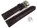 Schnellwechsel Uhrenarmband mit Butterfly Schließe Leder Kroko schwarz rote Naht 18mm 20mm 22mm 24mm 26mm 28mm