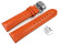 Schnellwechsel Uhrenarmband mit Butterfly Leder glatt orange 18mm 20mm 22mm 24mm