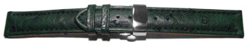 Schnellwechsel Uhrenband mit Butterfly echt Strauss dunkelgrün 18mm 20mm 22mm 24mm