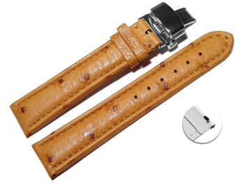 Schnellwechsel Uhrenband mit Butterfly echt Strauss natur...