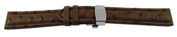Schnellwechsel Uhrenband mit Butterfly echt Strauss dunkelbraun 18mm 20mm 22mm 24mm