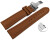 Schnellwechsel Uhrenarmband  Kippfaltschließe Leder glatt gepolstert hellbraun 18mm 20mm 22mm 24mm