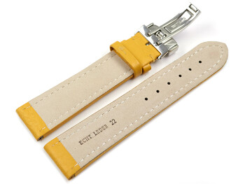 Uhrenarmband Kippfaltschließe Leder genarbt gelb...
