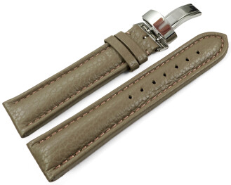 Uhrenarmband Kippfaltschließe Leder genarbt Taupe...