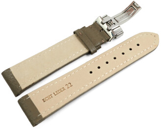 Uhrenarmband Kippfaltschließe Leder genarbt Taupe...