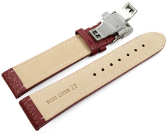 Uhrenarmband Leder mit Butterfly gepolstert genarbt...