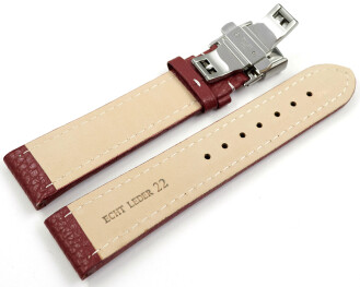 Uhrenarmband Leder mit Butterfly gepolstert genarbt...