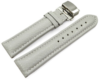 Uhrenarmband Leder mit Butterfly gepolstert genarbt grau...