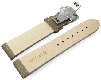 Uhrenarmband Leder mit Butterfly gepolstert genarbt Taupe...