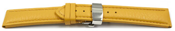 Schnellwechsel Uhrenband Leder Butterfly gepolstert genarbt gelb TiT 18mm 20mm 22mm 24mm 26mm 28mm
