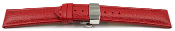 Schnellwechsel Uhrenband Leder Butterfly gepolstert genarbt rot TiT 18mm 20mm 22mm 24mm 26mm 28mm