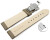 Schnellwechsel Uhrenband Leder Butterfly gepolstert genarbt Taupe 18mm 20mm 22mm 24mm 26mm 28mm