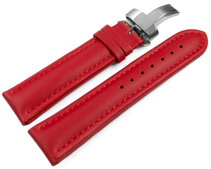 Uhrenarmband Kippfaltschließe Vegan Korn rot...