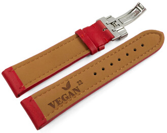 Uhrenarmband Kippfaltschließe Vegan Korn rot...