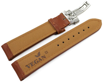 Uhrenarmband Kippfaltschließe Vegan Korn hellbraun...