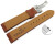 Schnellwechsel Uhrenband Vegan Korn hellbraun gepolstert Kippfaltschließe 18mm 20mm 22mm 24mm