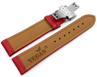 Uhrenarmband Butterfly Vegan Korn rot gepolstert 18mm...