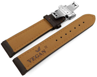 Uhrenarmband Butterfly Vegan Korn dunkelbraun gepolstert...