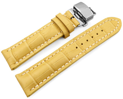 Uhrenband mit Butterfly stark gepolstert Kroko gelb 18mm...