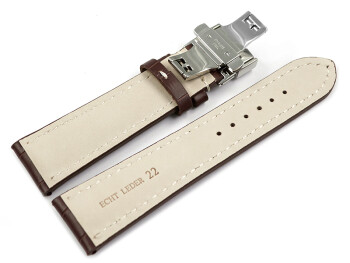 Uhrenband mit Butterfly stark gepolstert Kroko...