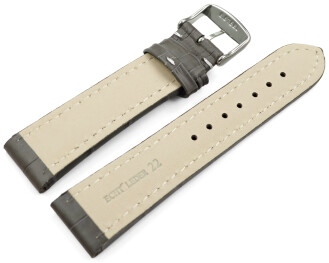 Uhrenarmband gepolstert Kroko Prägung Leder grau...