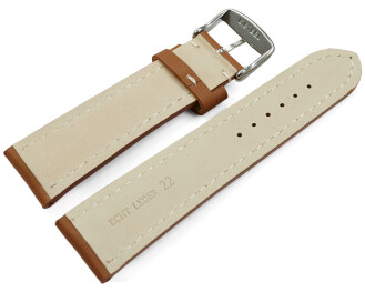 Uhrenarmband Leder stark gepolstert hellbraun 18mm 20mm 22mm 24mm