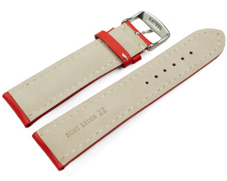 Uhrenarmband Leder stark gepolstert rot 18mm 20mm 22mm 24mm