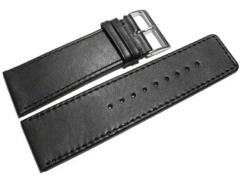 Uhrenarmband Leder glatt schwarz 30mm 32mm 34mm 36mm 38mm 40mm