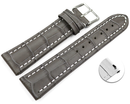 Schnellwechsel Uhrenarmband gepolstert Kroko Prägung...
